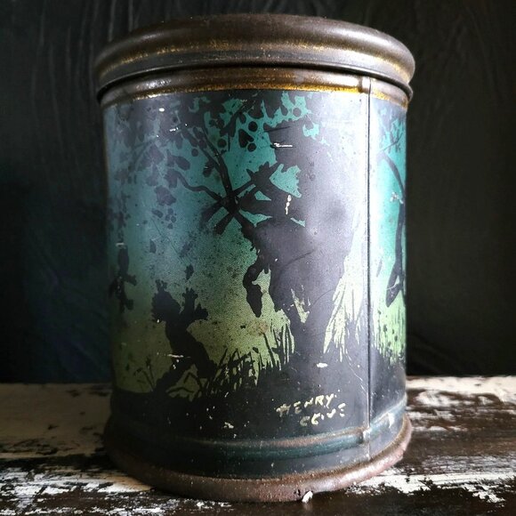 Antique 1920's Fairies In Moon Light Tin By Henry Clive Canco Beautebox Tin - Picture 5 of 12